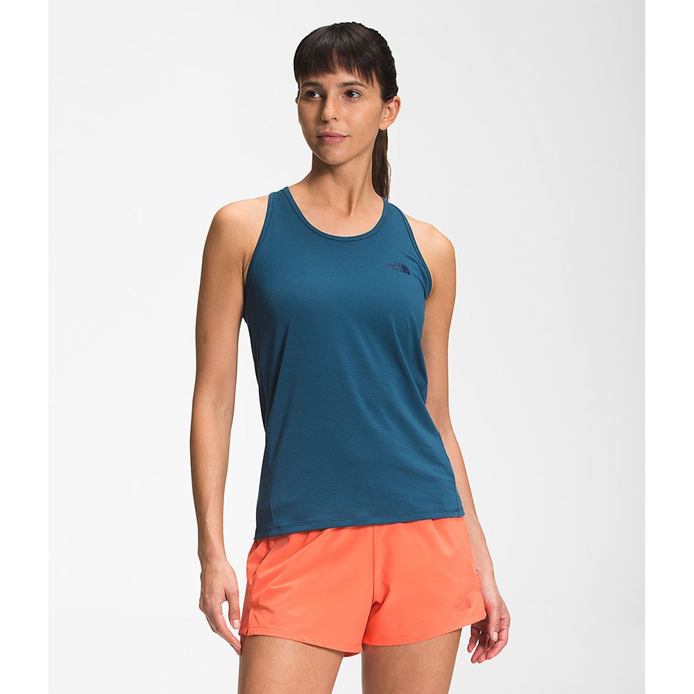 The North Face Tank Top Womens Australia - The North Face Wander Blue (YRE-940631)